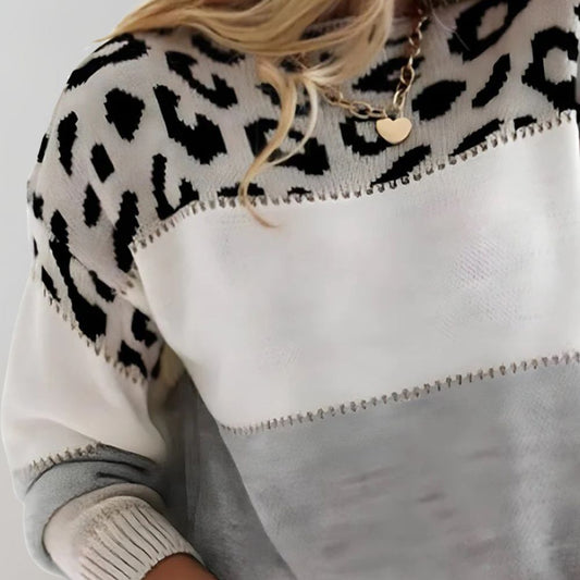 Liora™ | Leopard Colorblock Sweater