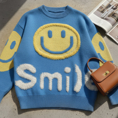 Clara™ | Oversized Fuzzy Smile Sweater