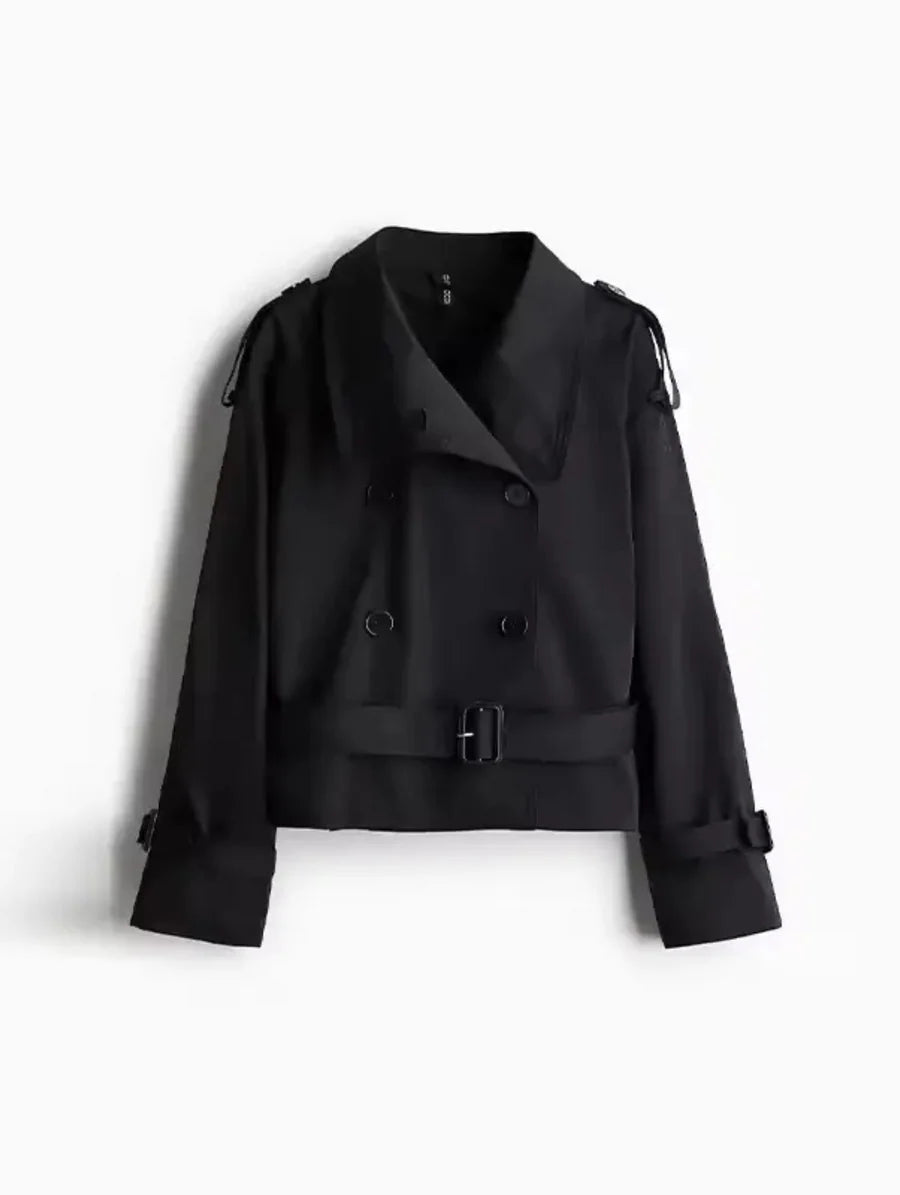Zarah™ | Elegant Cropped Trench Coat