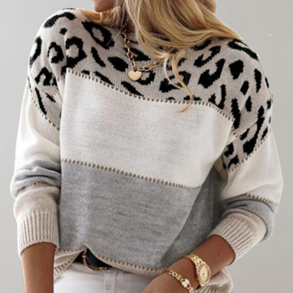 Liora™ | Leopard Colorblock Sweater