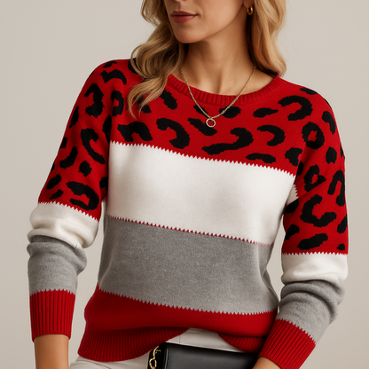 Liora™ | Leopard Colorblock Sweater