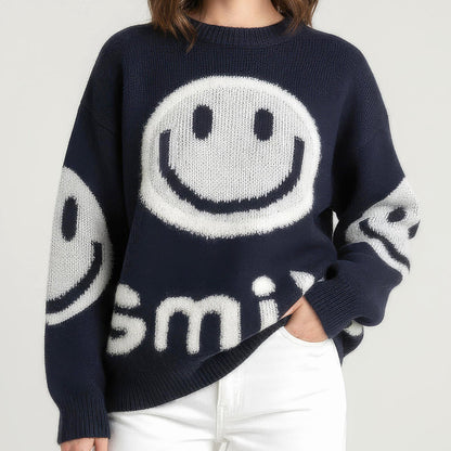 Clara™ | Oversized Fuzzy Smile Sweater