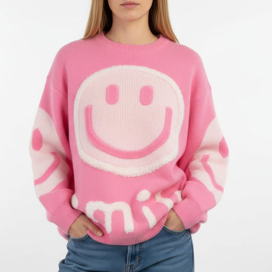 Clara™ | Oversized Fuzzy Smile Sweater